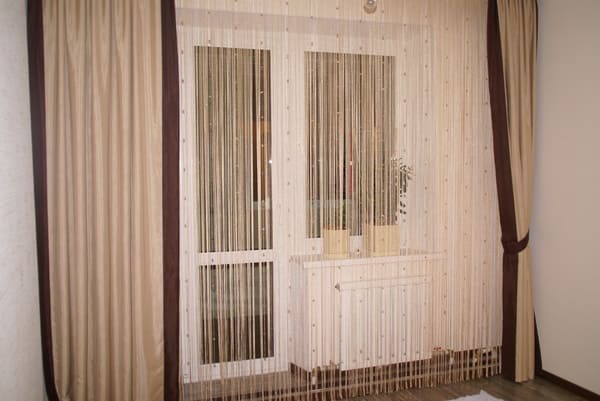 Нитяные шторы в интерьере: веревочные шторы-кисея своими руками.